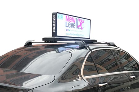 Taxi advertising on city streets