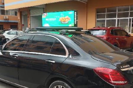Taxi top screen at night