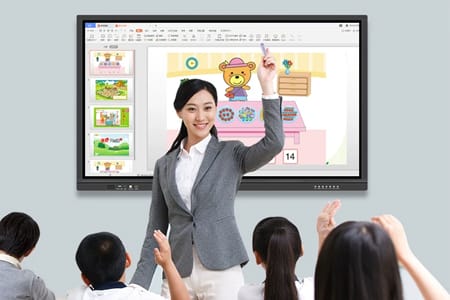 Interactive whiteboard in classroom