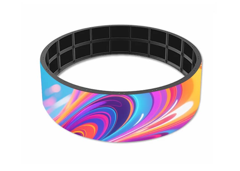 CR-C Series curved LED display installation detail bendable modules
