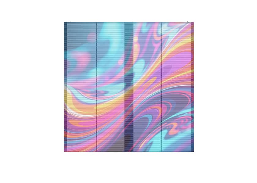 IN-T Series see-through LED display installation detail glass-like transparency
