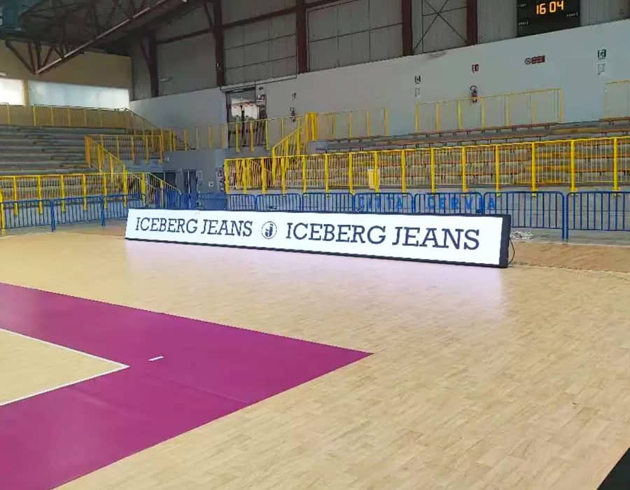 Custom curved LED display installation for Italy venue interior