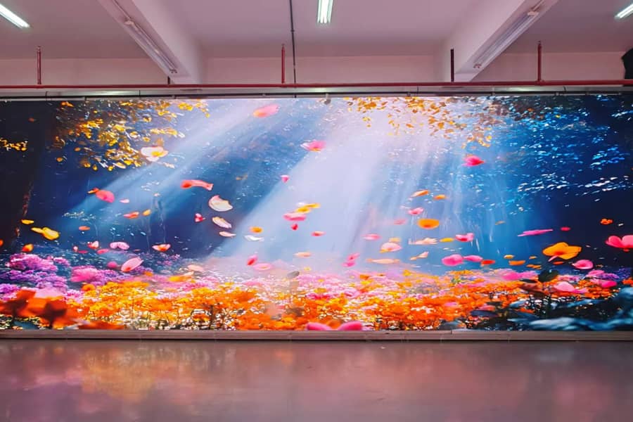 COB 8K UHD LED display installation in Singapore commercial building