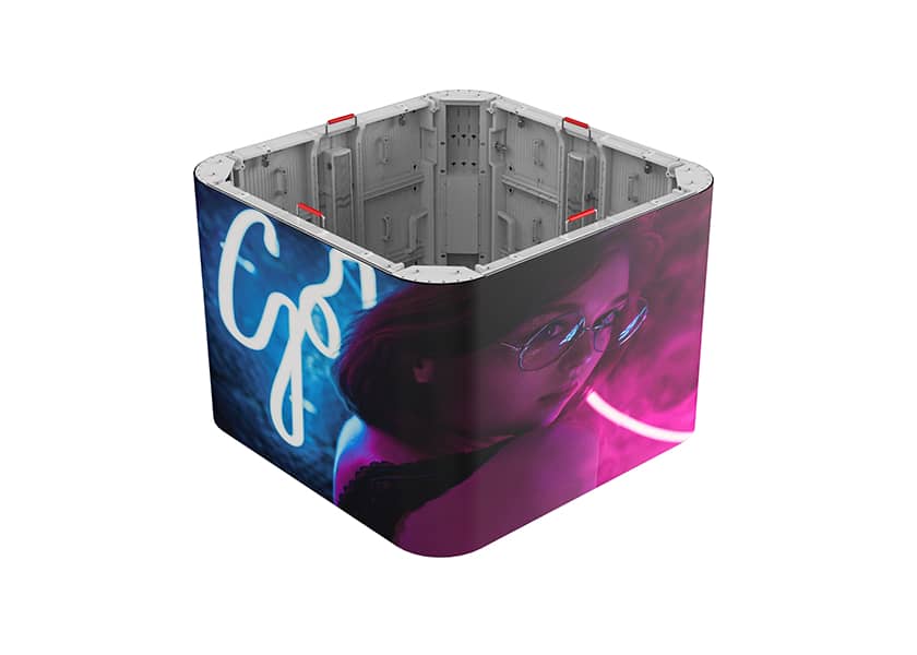 OU-B Series die-cast aluminum outdoor LED cabinet close-up IP66 waterproof