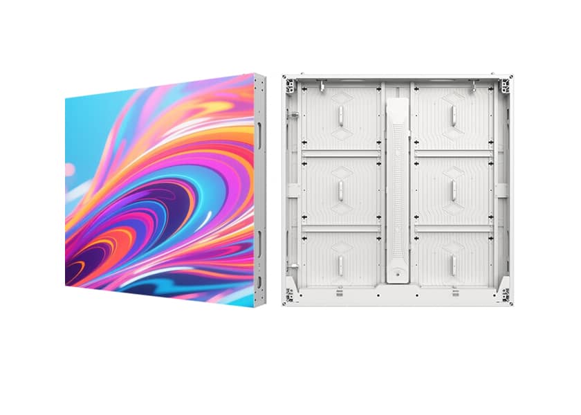 OU-C Series outdoor LED display cabinet close-up aluminum-back modules flame retardant