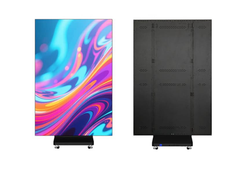 PO-B Series triple-fold LED poster side view folded design for storage and transport