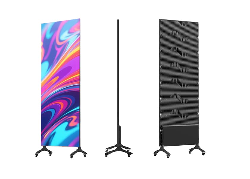 PO-C Series foldable LED poster folded view compact storage and transport