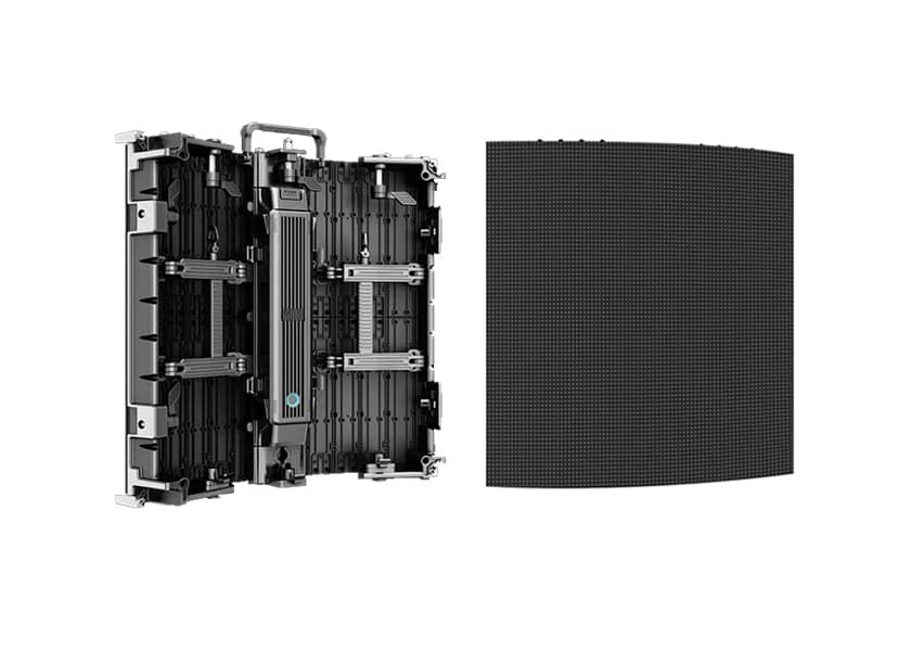 RE-C Series inward outward contouring rental LED screen side view