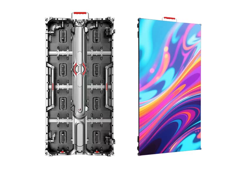 RE-E Series lightweight die-cast aluminum rental LED cabinet close-up