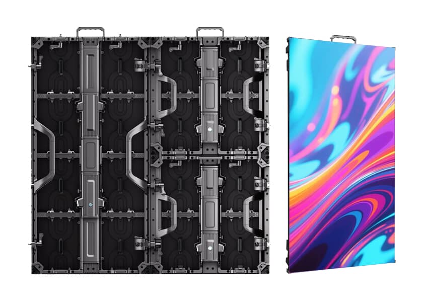 RE-F Series rental LED screen side view lightweight die-cast aluminum cabinet