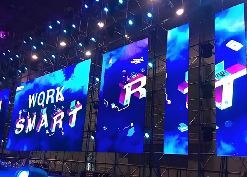 RE-T Series Transparent Rental LED Grille Screen Low Wind Resistance High Permeability Stage Display