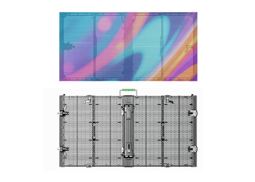 RE-T Series lightweight LED grille screen side view 8kg per square meter