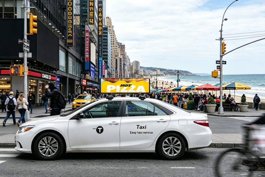 Ride-hailing taxi display
